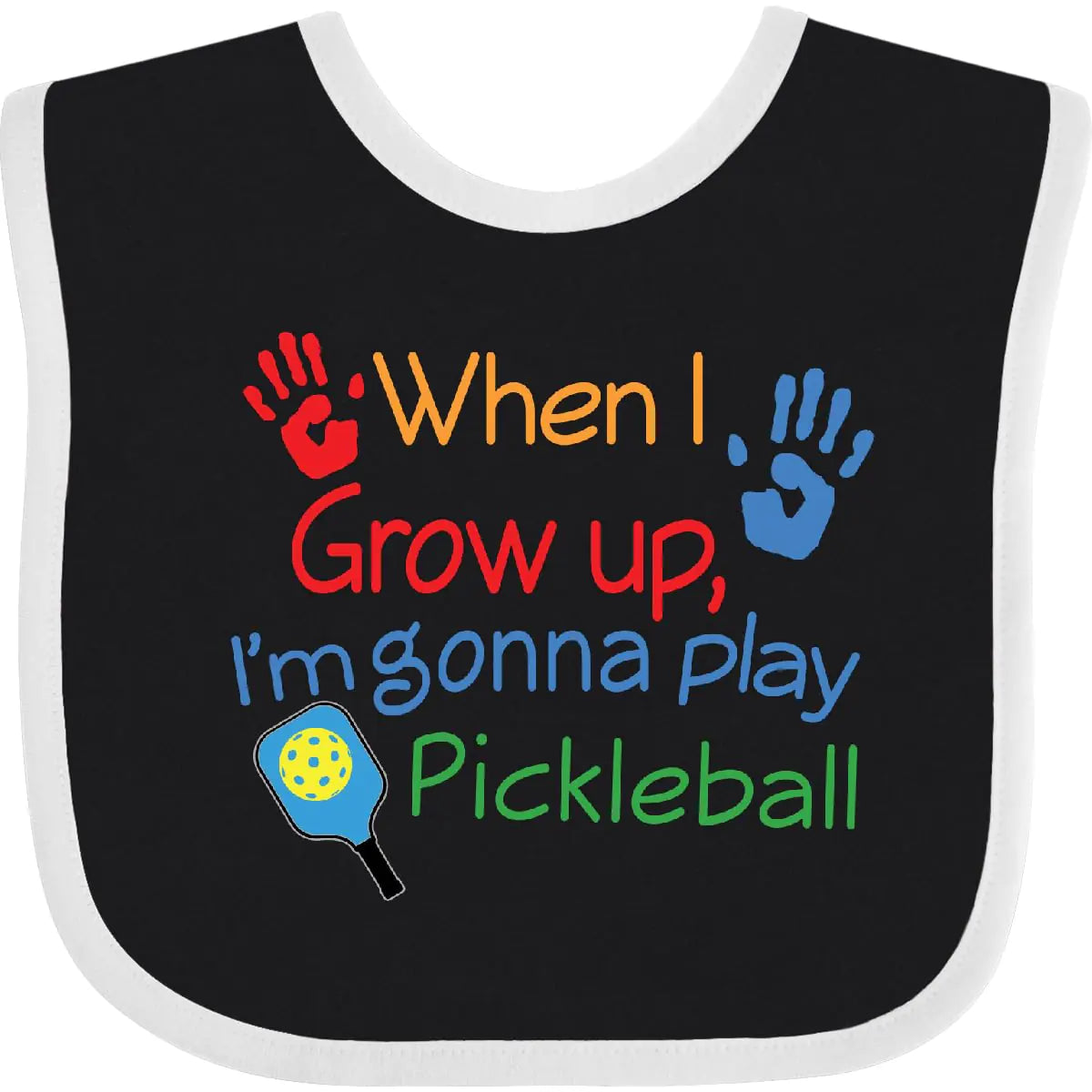 inktastic Future Pickleball Player Baby Bib Black and White 40d82