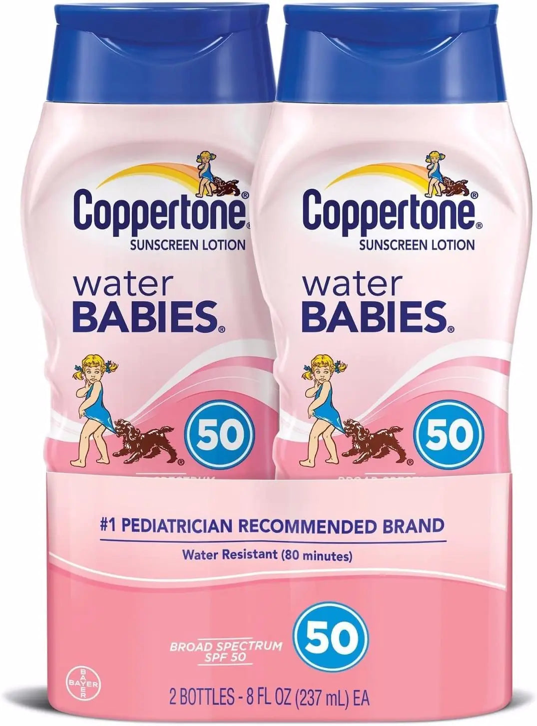 Coppertone Water Babies Sunscreen Lotion SPF 50 8 oz. (Pack of 2)