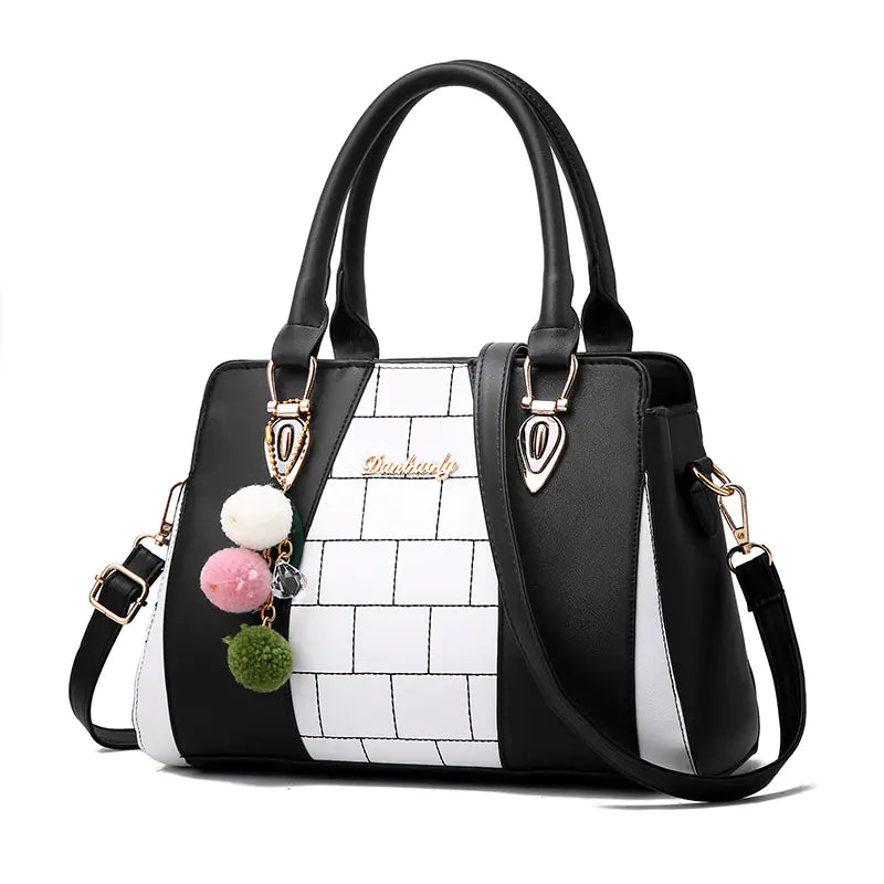Trendy Color Block Tote Bag for Moms - Shoulder Crossbody
