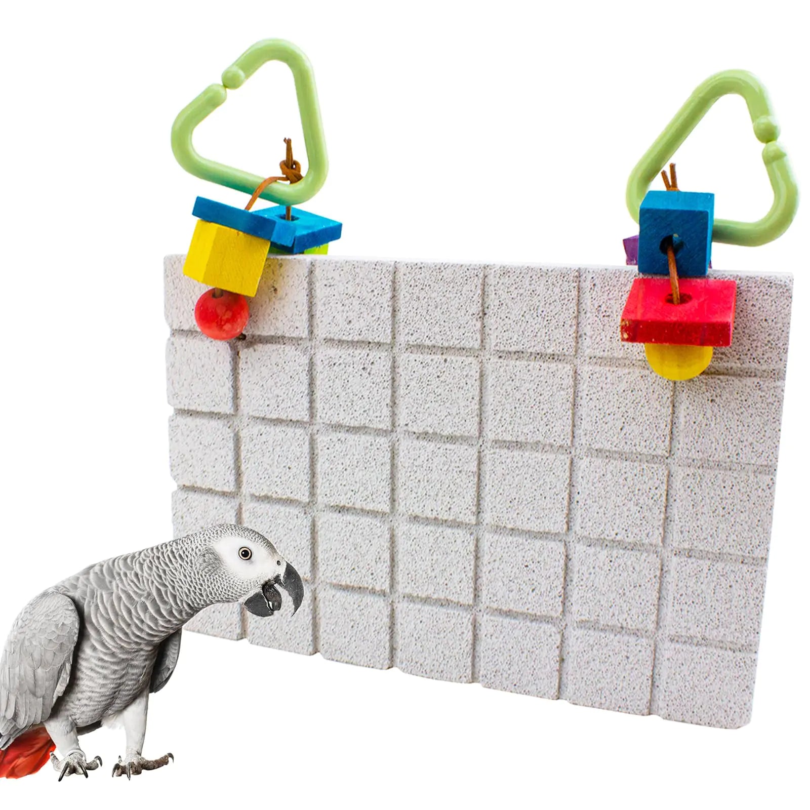 OOXYG Large Bird Toys Parrot Beak Grinding Calcium Stone Parakeet Chewing Toys Bird Cage Accessories Hanging Cage Toys for African Grey Parakeet Cockatiel Macaw