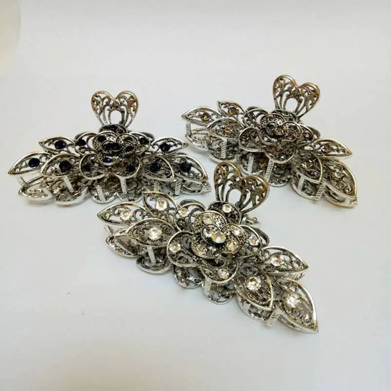 Large Retro Flower Alloy Hairpin Clip - European Style