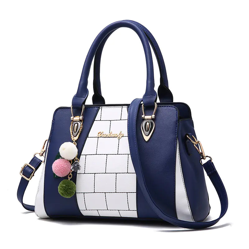 Trendy Color Block Tote Bag for Moms - Shoulder Crossbody