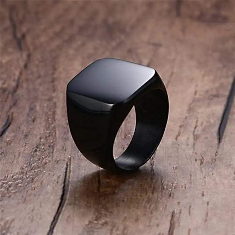 Titanium Steel Ring Set with Red Zircon Ornaments