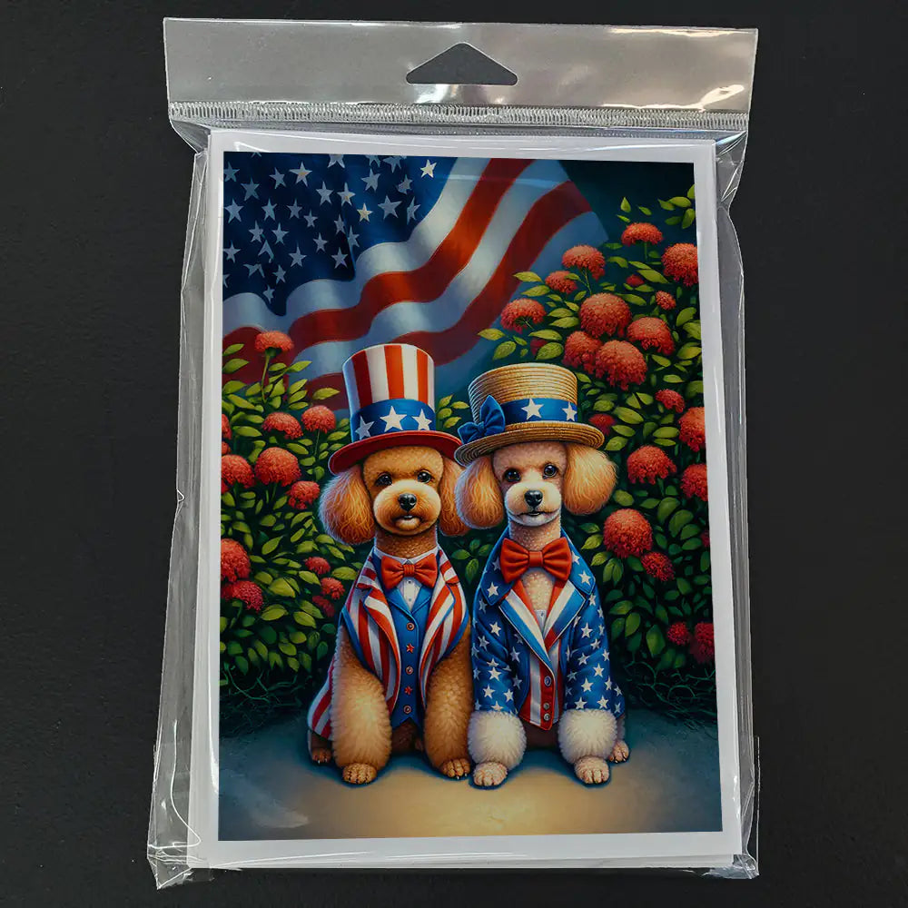 All American Poodle Greeting Cards Pack of 8