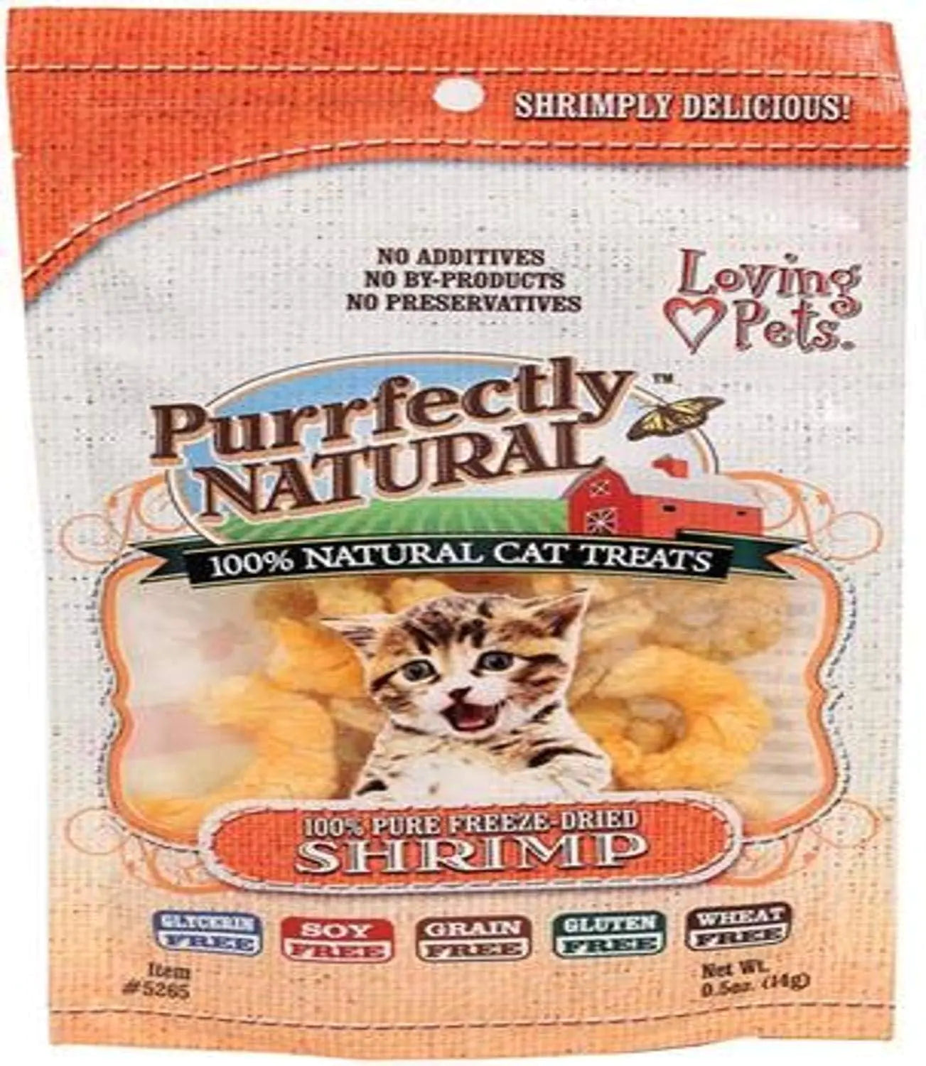 Loving Pets Purrfectly Natural Freeze Dried Shrimp Treats For Cats 0.5-Ounce